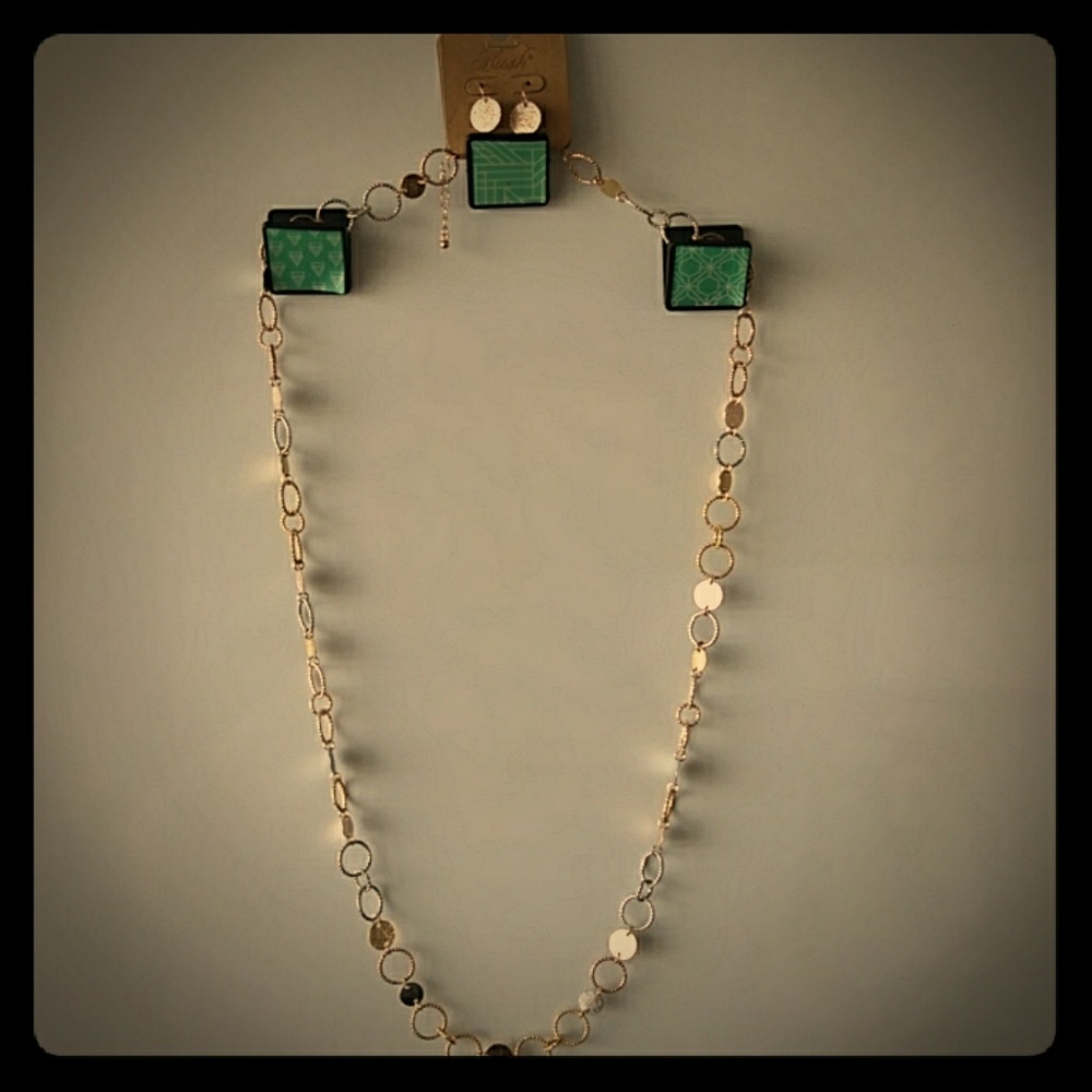 NWT Necklace and Earrings Duo - Gold and Silver
